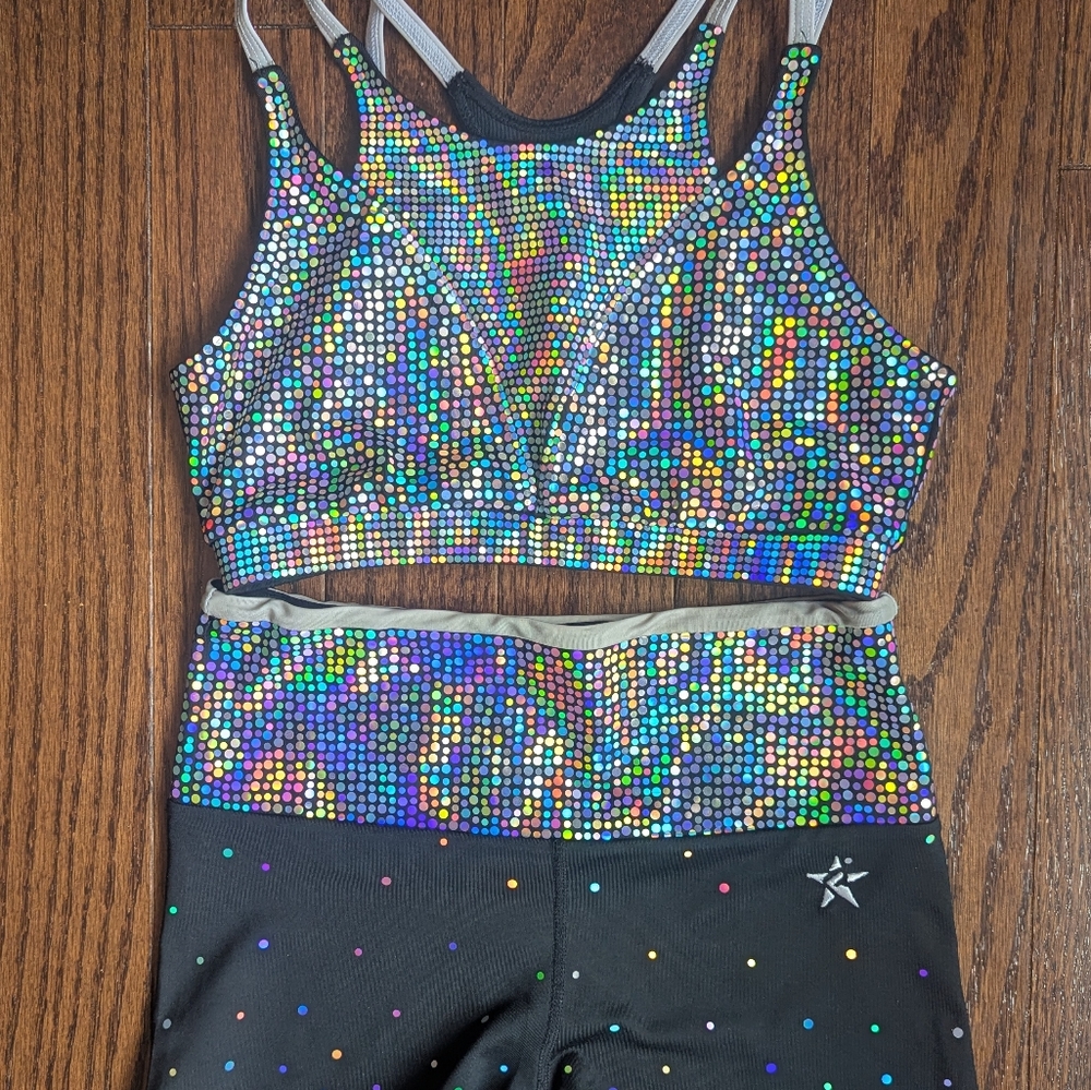 Holographic Two-Piece Dance Set